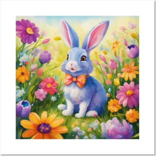 Watercolor Easter Bunny Posters and Art